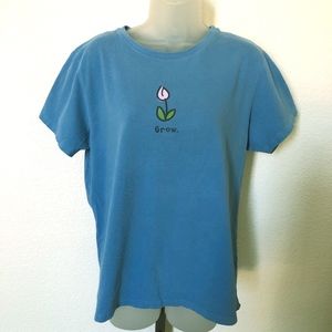 Womans LIFE IS GOOD Relaxed Fit Blue shirt GROW L